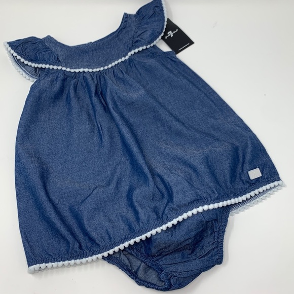 7 For All Mankind Eyelet Flutter Sleeve Dress Set - Picture 1 of 11